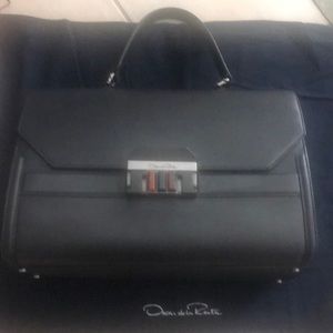 Oscar de la Renta  black bag w/semiprecious stones